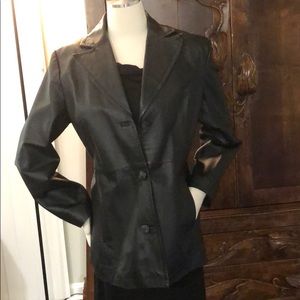 Worthington Black Leather Jacket size Large